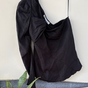Zara Elegant Black Draped Top